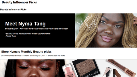 CVS Nyma Tang Beauty Influencer Shop
